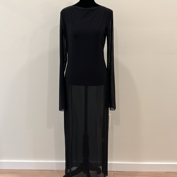 FANCI CLUB Madeline Dress Black Sheer Mesh Maxi - Picture 5 of 14